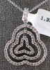 LARGE 1.37CT DIAMOND 18KT WHITE GOLD 3D THREE LEAF CLOVER STAR FLOATING PENDANT