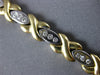 ESTATE WIDE .58CT DIAMOND 14KT 2 TONE GOLD 3 STONE ETOILE X LOVE TENNIS BRACELET