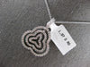 LARGE 1.37CT DIAMOND 18KT WHITE GOLD 3D THREE LEAF CLOVER STAR FLOATING PENDANT