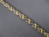 ESTATE WIDE .58CT DIAMOND 14KT 2 TONE GOLD 3 STONE ETOILE X LOVE TENNIS BRACELET