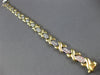 ESTATE WIDE .58CT DIAMOND 14KT 2 TONE GOLD 3 STONE ETOILE X LOVE TENNIS BRACELET