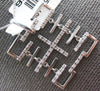 LARGE .41CT DIAMOND 18KT WHITE GOLD 3D FLEXIBLE SIDEWAYS CROSS FLOATING PENDANT