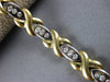 ESTATE WIDE .58CT DIAMOND 14KT 2 TONE GOLD 3 STONE ETOILE X LOVE TENNIS BRACELET