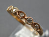 ESTATE .13CT DIAMOND 14KT ROSE GOLD ROUND & MARQUISE FILIGREE ANNIVERSARY RING