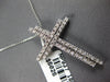 ESTATE LARGE .72CT DIAMOND 18KT WHITE GOLD CLASSIC DOUBLE CROSS FLOATING PENDANT