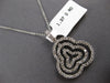 LARGE 1.37CT DIAMOND 18KT WHITE GOLD 3D THREE LEAF CLOVER STAR FLOATING PENDANT
