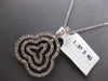 LARGE 1.37CT DIAMOND 18KT WHITE GOLD 3D THREE LEAF CLOVER STAR FLOATING PENDANT