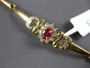 ESTATE .64CT DIAMOND & AAA RUBY 14KT YELLOW GOLD 3D FLOWER ETOILE FUN BRACELET