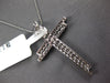 ESTATE LARGE .72CT DIAMOND 18KT WHITE GOLD CLASSIC DOUBLE CROSS FLOATING PENDANT