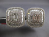 LARGE 8.26CT DIAMOND 18KT WHITE GOLD ROUND & BAGUETTE BALLERINA CLIP ON EARRINGS