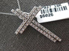 ESTATE LARGE .72CT DIAMOND 18KT WHITE GOLD CLASSIC DOUBLE CROSS FLOATING PENDANT