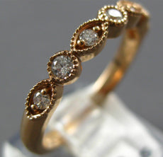 ESTATE .13CT DIAMOND 14KT ROSE GOLD ROUND & MARQUISE FILIGREE ANNIVERSARY RING