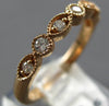 ESTATE .13CT DIAMOND 14KT ROSE GOLD ROUND & MARQUISE FILIGREE ANNIVERSARY RING