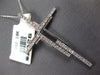 ESTATE LARGE .44CT DIAMOND 18KT WHITE GOLD 3D DOUBLE CROSS FLOATING PENDANT
