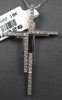 ESTATE LARGE .44CT DIAMOND 18KT WHITE GOLD 3D DOUBLE CROSS FLOATING PENDANT