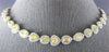 GIA LARGE 31.09CT WHITE & CANARY DIAMOND 18KT 2 TONE GOLD HALO TENNIS NECKLACE