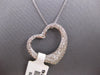 ESTATE LARGE 1.92CT DIAMOND 14KT WHITE GOLD 3D CLASSIC PAVE FLOATING PENDANT