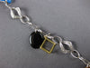 ESTATE .16CT DIAMOND AAA BLUE AGATE & ONYX 18KT 2 TONE GOLD STAR TOGGLE BRACELET
