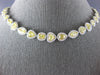 GIA LARGE 31.09CT WHITE & CANARY DIAMOND 18KT 2 TONE GOLD HALO TENNIS NECKLACE