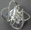 ESTATE LARGE .25CT DIAMOND 14KT WHITE GOLD 3D CLASSIC MULTI LEAF FUN RING