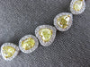 GIA LARGE 31.09CT WHITE & CANARY DIAMOND 18KT 2 TONE GOLD HALO TENNIS NECKLACE