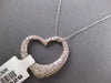 ESTATE LARGE 1.92CT DIAMOND 14KT WHITE GOLD 3D CLASSIC PAVE FLOATING PENDANT