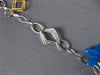 ESTATE .16CT DIAMOND AAA BLUE AGATE & ONYX 18KT 2 TONE GOLD STAR TOGGLE BRACELET