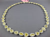 GIA LARGE 31.09CT WHITE & CANARY DIAMOND 18KT 2 TONE GOLD HALO TENNIS NECKLACE