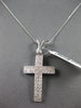 ESTATE LARGE .62CT DIAMOND 18KT WHITE GOLD CLASSIC 2 ROW CROSS FLOATING PENDANT