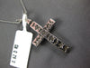 ESTATE LARGE .62CT DIAMOND 18KT WHITE GOLD CLASSIC 2 ROW CROSS FLOATING PENDANT