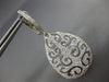 LARGE 1.03CT DIAMOND 18KT WHITE GOLD 3D TEAR DROP FLEUR DE LIS HANGING EARRINGS