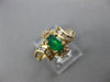 .68CT DIAMOND & AAA EMERALD 14KT YELLOW GOLD OVAL & ROUND FLOWER SWIRL FUN RING