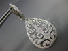 LARGE 1.03CT DIAMOND 18KT WHITE GOLD 3D TEAR DROP FLEUR DE LIS HANGING EARRINGS