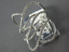ESTATE LARGE .25CT DIAMOND 14KT WHITE GOLD 3D CLASSIC MULTI LEAF FUN RING