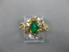 .68CT DIAMOND & AAA EMERALD 14KT YELLOW GOLD OVAL & ROUND FLOWER SWIRL FUN RING