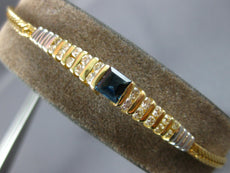 1.28CT DIAMOND & AAA SAPPHIRE 14KT YELLOW GOLD 3D PRINCESS & ROUND BAR BRACELET