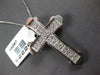 ESTATE LARGE .42CT DIAMOND 14KT WHITE GOLD 3D CLASSIC CROSS FLOATING PENDANT