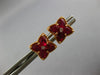 1.42CT DIAMOND & AAA RUBY 18KT ROSE GOLD 3D PEAR SHAPE FLOWER STAR STUD EARRINGS