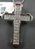 ESTATE LARGE .42CT DIAMOND 14KT WHITE GOLD 3D CLASSIC CROSS FLOATING PENDANT