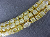 ESTATE LARGE 69.17CT FANCY YELLOW DIAMOND 18KT YELLOW GOLD 3 ROW TENNIS NECKLACE