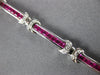 ESTATE 3.37CT DIAMOND & AAA RUBY 18K WHITE GOLD ROUND & PRINCESS TENNIS BRACELET
