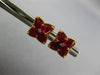 1.42CT DIAMOND & AAA RUBY 18KT ROSE GOLD 3D PEAR SHAPE FLOWER STAR STUD EARRINGS
