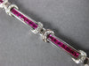 ESTATE 3.37CT DIAMOND & AAA RUBY 18K WHITE GOLD ROUND & PRINCESS TENNIS BRACELET