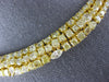 ESTATE LARGE 69.17CT FANCY YELLOW DIAMOND 18KT YELLOW GOLD 3 ROW TENNIS NECKLACE
