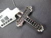 ESTATE LARGE .42CT DIAMOND 14KT WHITE GOLD 3D CLASSIC CROSS FLOATING PENDANT
