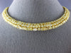 ESTATE LARGE 69.17CT FANCY YELLOW DIAMOND 18KT YELLOW GOLD 3 ROW TENNIS NECKLACE