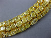ESTATE LARGE 69.17CT FANCY YELLOW DIAMOND 18KT YELLOW GOLD 3 ROW TENNIS NECKLACE