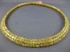 ESTATE LARGE 69.17CT FANCY YELLOW DIAMOND 18KT YELLOW GOLD 3 ROW TENNIS NECKLACE
