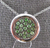 ESTATE .48CT AAA TSAVORITE 14K WHITE GOLD 3D CLASSIC ROUND PAVE FLOATING PENDANT