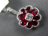 1.46CT DIAMOND & AAA RUBY 18KT WHITE GOLD ROUND & PEAR SHAPE INVISIBLE PENDANT